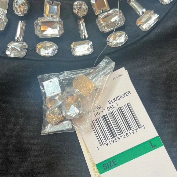 NWT - Michael Kors - Chic Black Sleeveless Dress with Jewel Accents - Picture 5 of 11